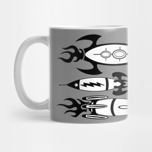 Retro Modern Art Rockets Mug